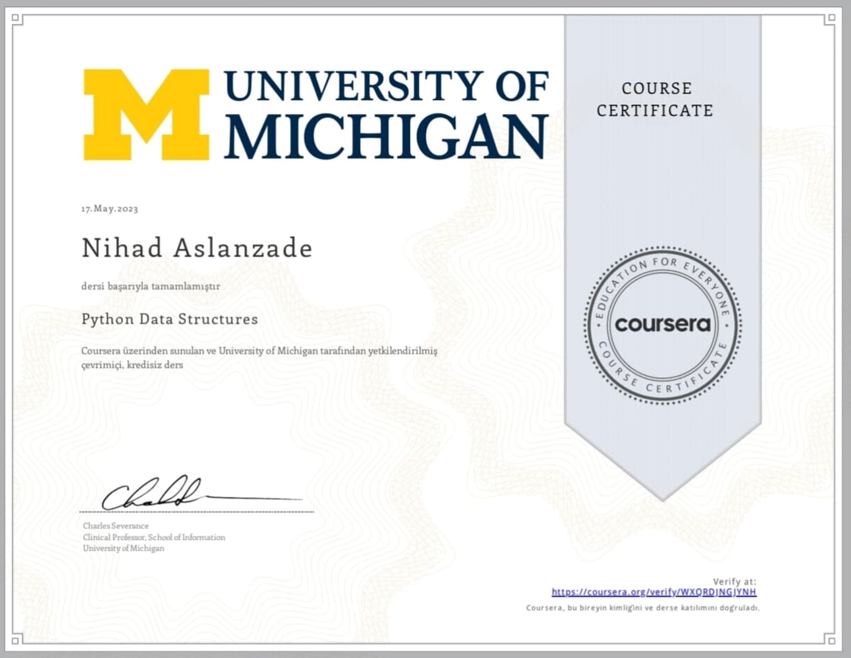 Python Data Structures - University of Michigan