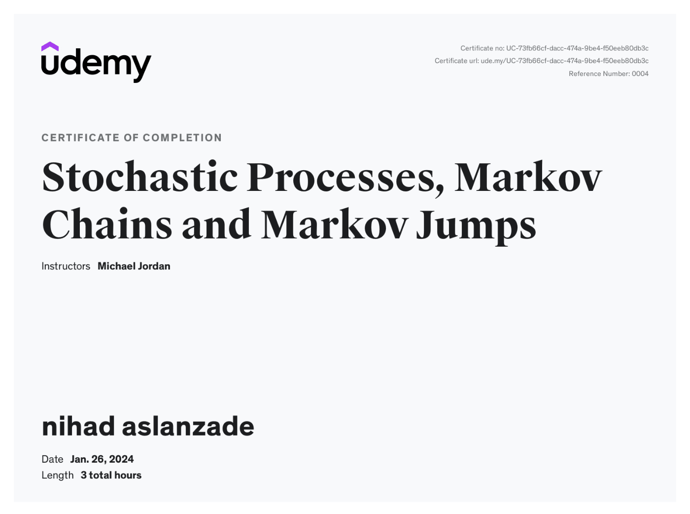 Stochastic Processes, Markov Chains and Markov Jumps - Udemy